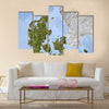 Denmark Shaded relief map Multi Panel Canvas Wall Art