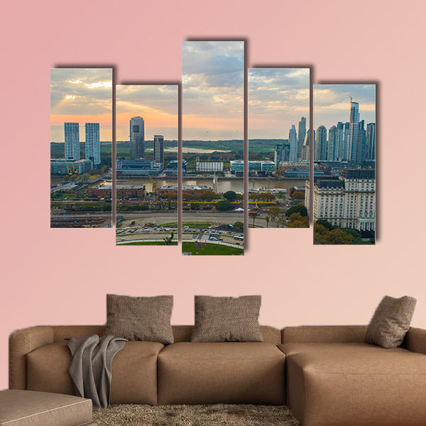 Puerto Madero, Buenos Aires Cityscape, Argentina multi panel canvas wall art