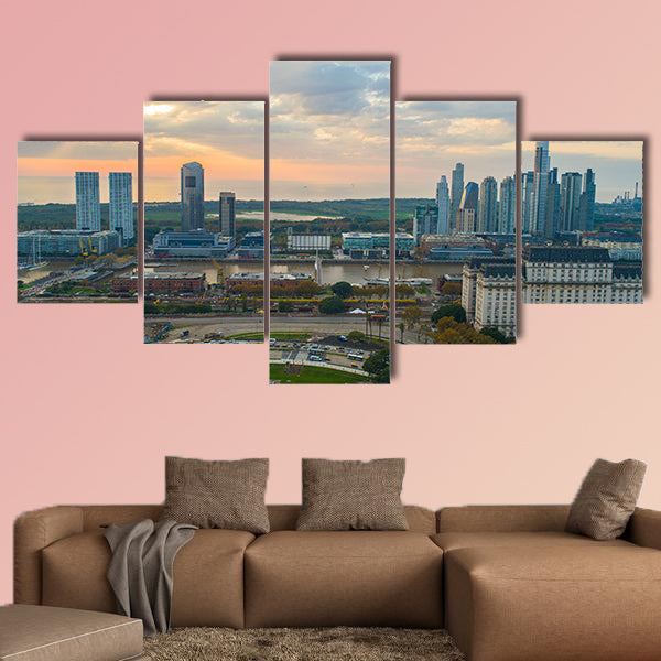 Puerto Madero, Buenos Aires Cityscape, Argentina multi panel canvas wall art