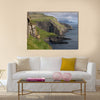 Scenic view of coast of Mykines Multi Panel Canvas Wall Art