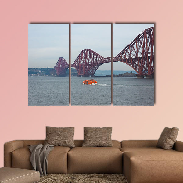 Forth Bridge, cantilever Railway Bridge in Edinburgh multi panel canvas wall art
