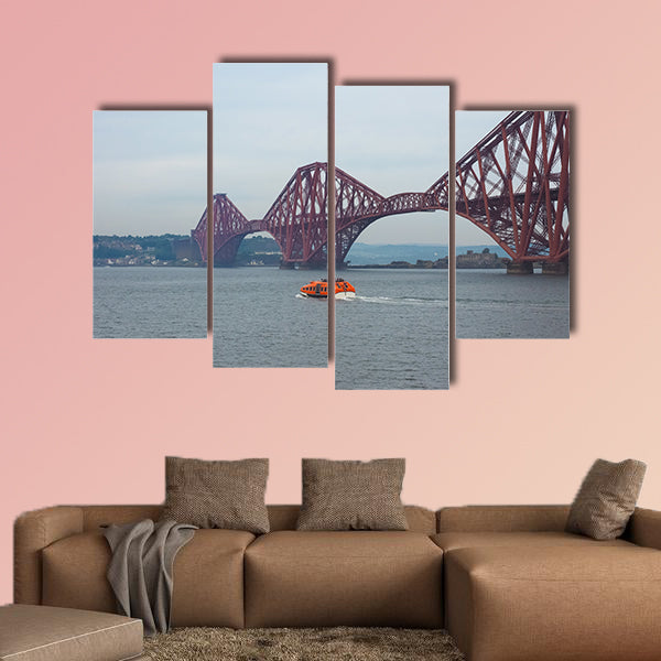 Forth Bridge, cantilever Railway Bridge in Edinburgh multi panel canvas wall art