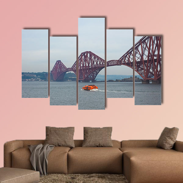 Forth Bridge, cantilever Railway Bridge in Edinburgh multi panel canvas wall art