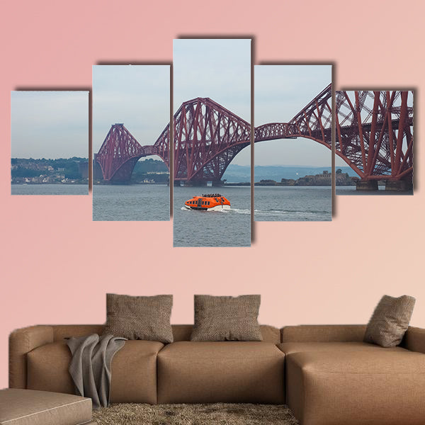 Forth Bridge, cantilever Railway Bridge in Edinburgh multi panel canvas wall art
