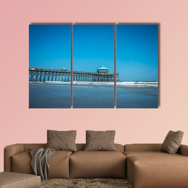 Folly beach pier in Charleston South Carolina multi panel canvas wall art