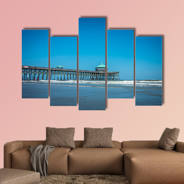 Folly beach pier in Charleston South Carolina multi panel canvas wall art