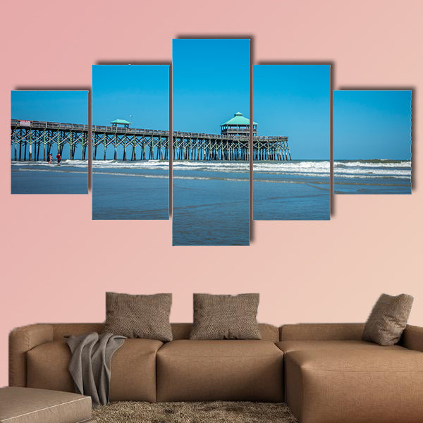 Folly beach pier in Charleston South Carolina multi panel canvas wall art