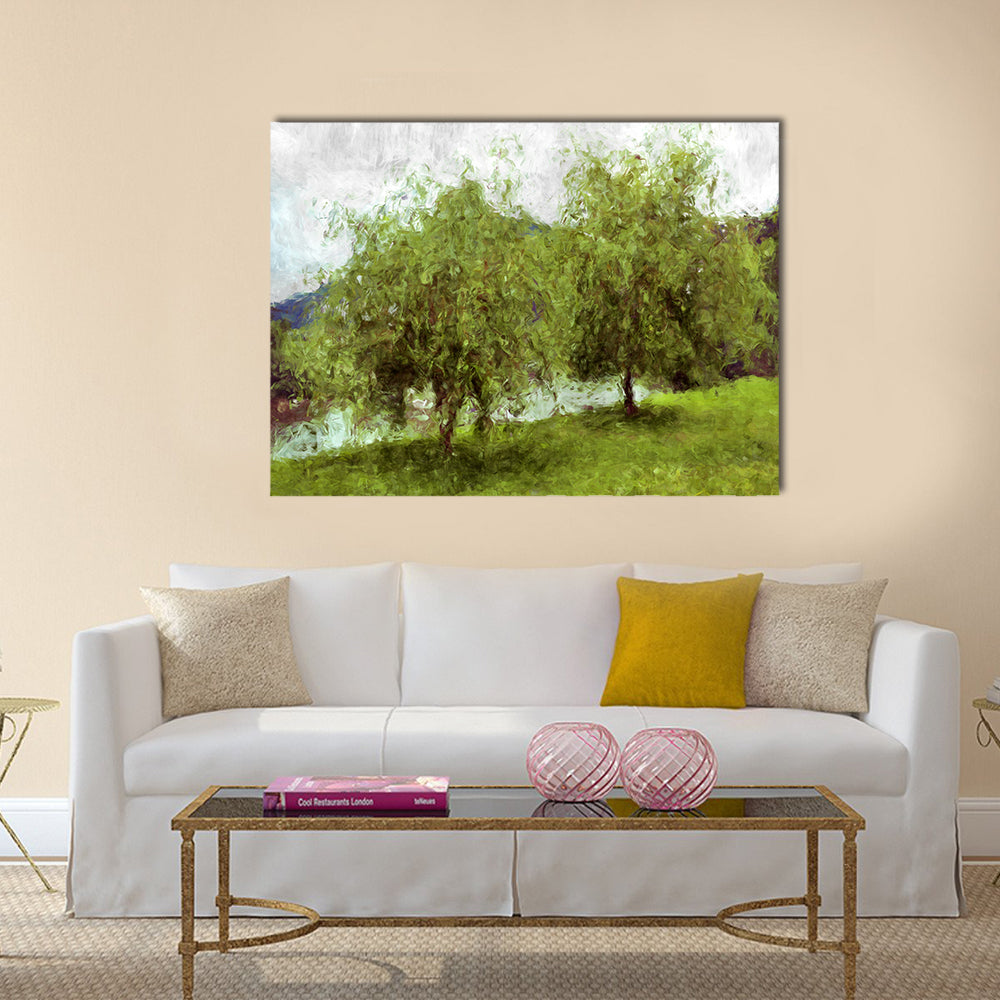 Two tree painting- my own work Multi Panel Canvas Wall Art