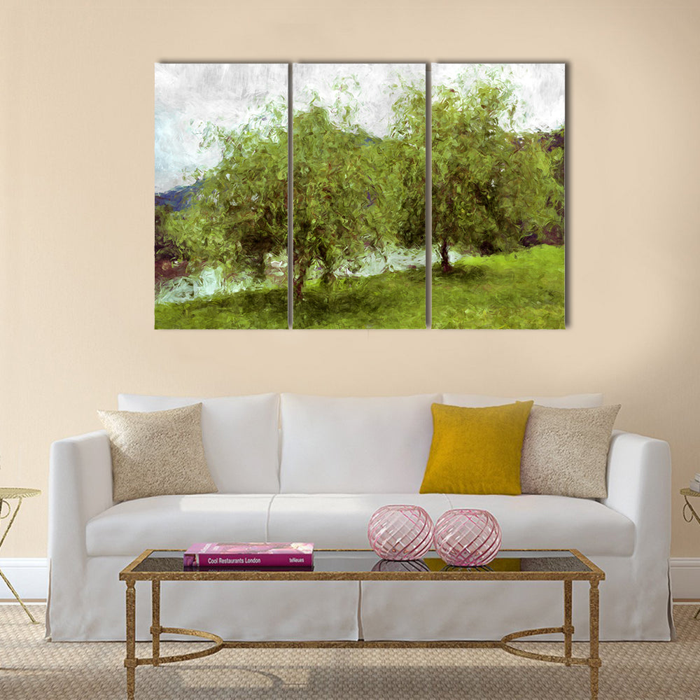 Two tree painting- my own work Multi Panel Canvas Wall Art