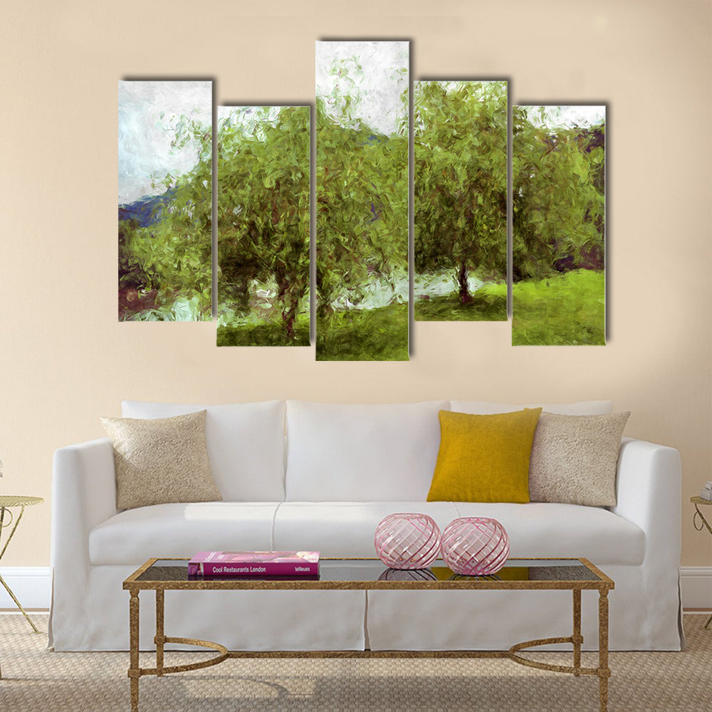 Two tree painting- my own work Multi Panel Canvas Wall Art