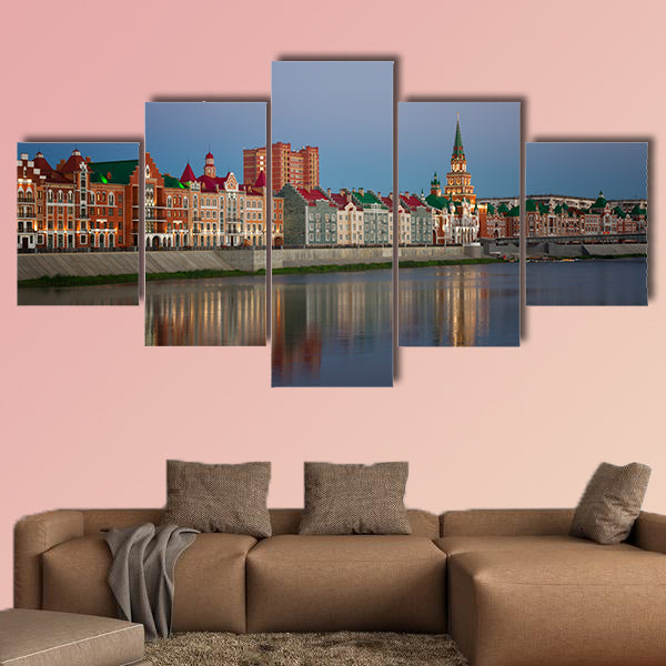 Mari El, Russia. Bruges Quay in the city of Yoshkar-Ola in sunset wall art