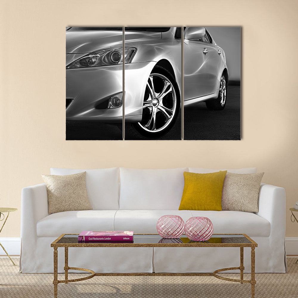 Detail of a beauty and fast sport car Multi panel canvas wall art
