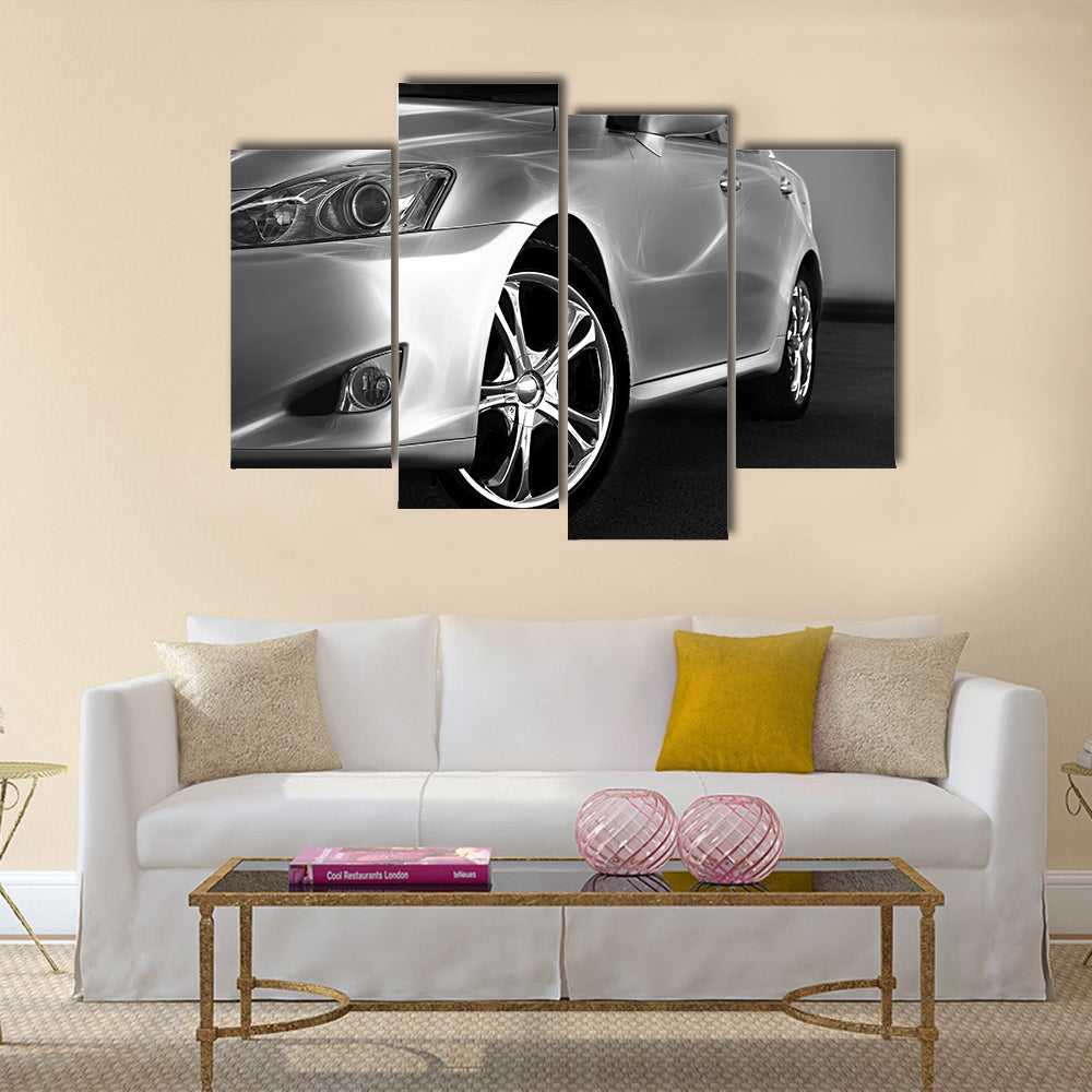 Detail of a beauty and fast sport car Multi panel canvas wall art