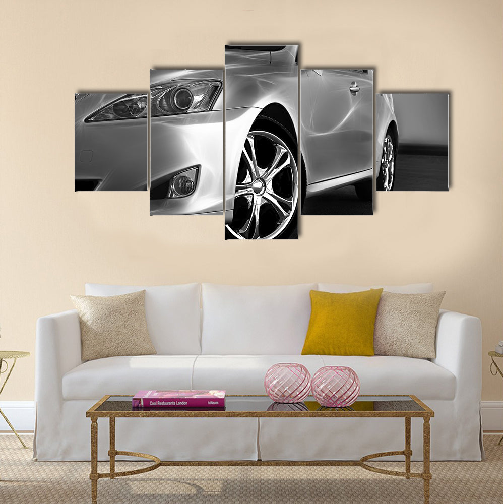 Detail of a beauty and fast sport car Multi panel canvas wall art