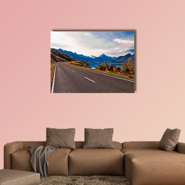  Road to Mount Cook and Pukaki Lake, New Zealand multi panel canvas wall art