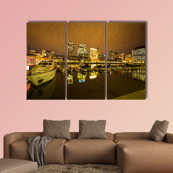 View of Puerto Madero in Buenos Aires multi panel canvas wall art
