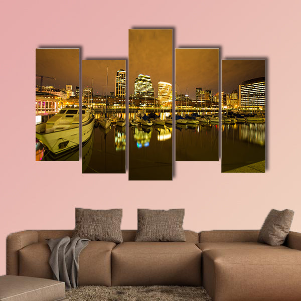 View of Puerto Madero in Buenos Aires multi panel canvas wall art