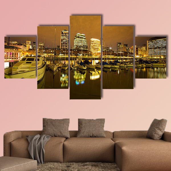 View of Puerto Madero in Buenos Aires multi panel canvas wall art
