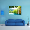 Waterfall In Deep Forest Of Croatia Multi Panel Canvas Wall Art