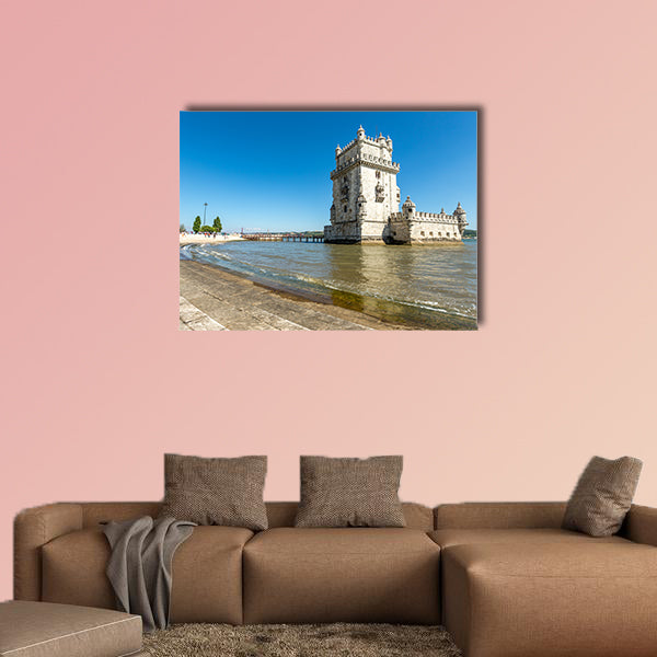 Belem Tower on the Tagus river city landmark in Lisbon, wall art