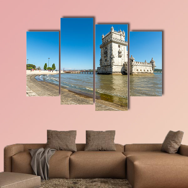 Belem Tower on the Tagus river city landmark in Lisbon, wall art