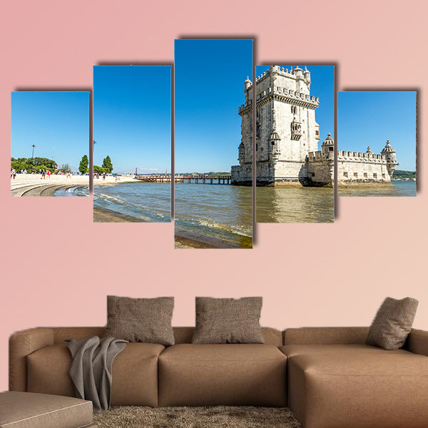 Belem Tower on the Tagus river city landmark in Lisbon, wall art