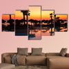 Sunset in a tropical paradise multi panel canvas wall art