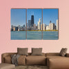 View of the city of Chicago from Michigan lake Multi panel canvas wall art