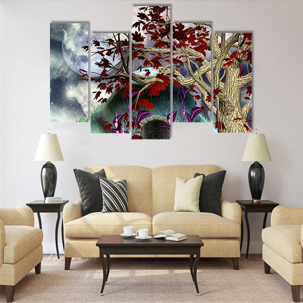 Fairysecret house Multi Panel Canvas Wall Art
