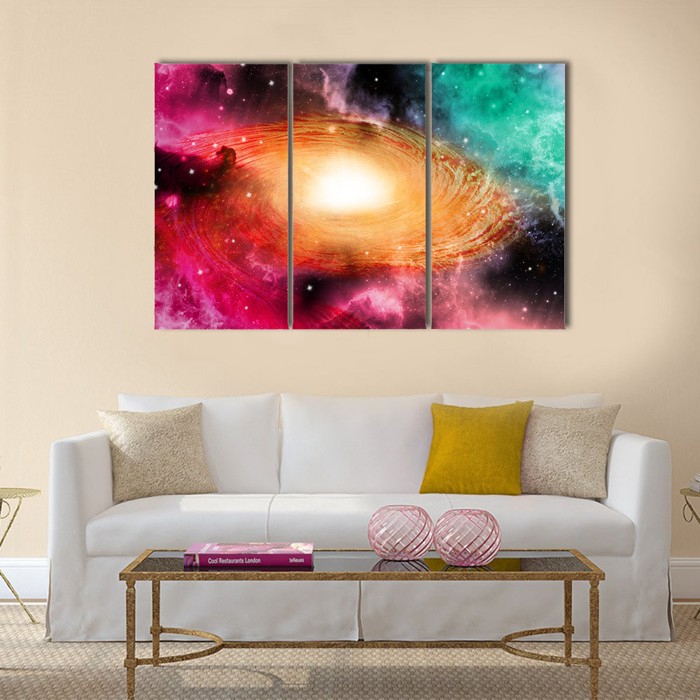 Spiral galaxy Multi Panel Canvas Wall Art