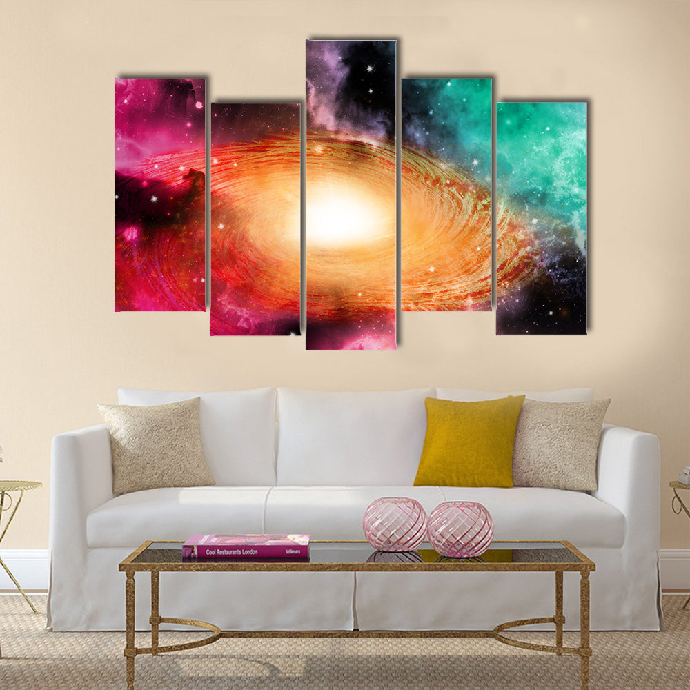 Spiral galaxy Multi Panel Canvas Wall Art