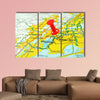 New York map multi panel canvas wall art