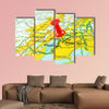 New York map multi panel canvas wall art