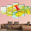 New York map multi panel canvas wall art