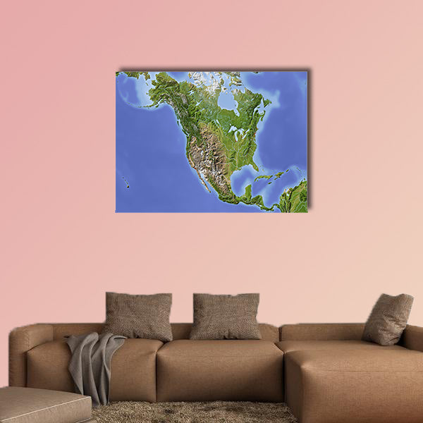 North and Central America multi panel canvas wall art