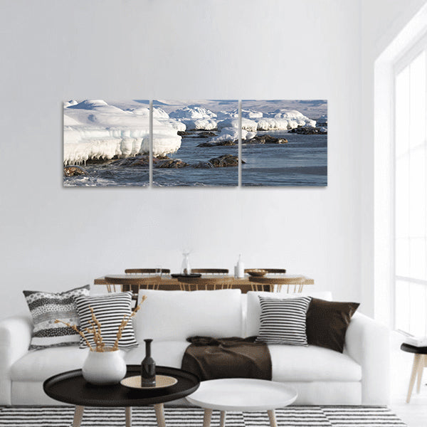 Winter Arctic landscape, Spitsbergen, Svalbard panoramic canvas wall art