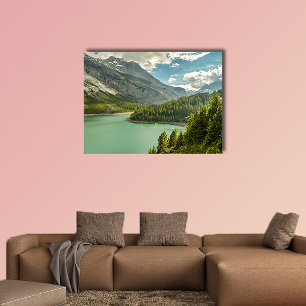 Beautiful Oeschinen Lake in Swiss Alps multi panel canvas wall art