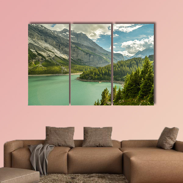 Beautiful Oeschinen Lake in Swiss Alps multi panel canvas wall art