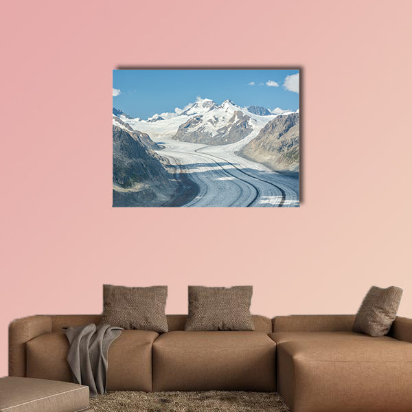 The longest glacier in Alps, Aletsch glacier multi panel canvas wall art