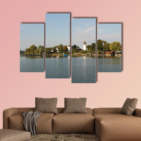 View of the Fraueninsel in the Chiemsee multi panel canvas wall art
