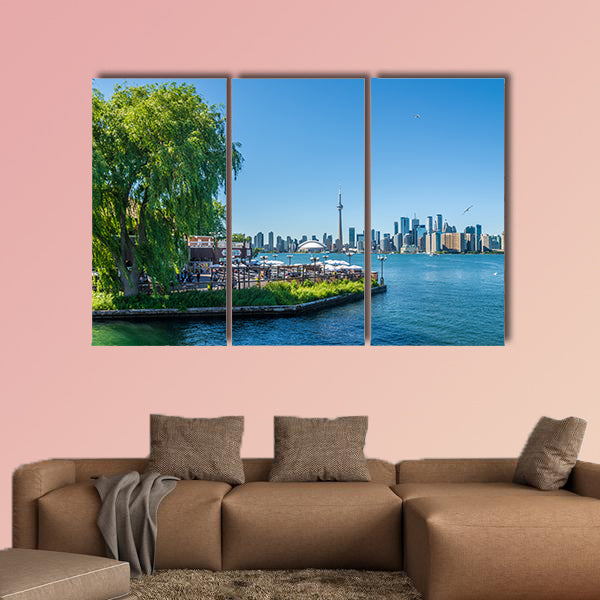 View at the Toronto downtown from Toronto Islands on Ontario lake. wall art