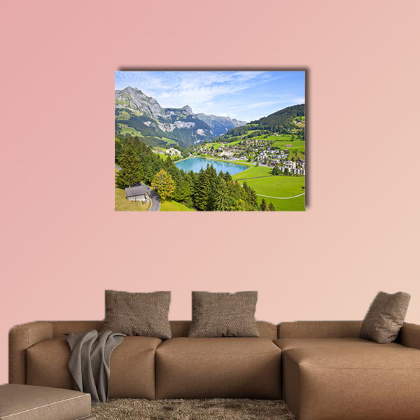 The Engelberg village in Switzerland multi panel canvas wall art