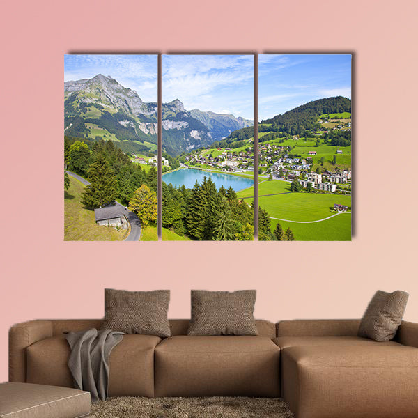 The Engelberg village in Switzerland multi panel canvas wall art