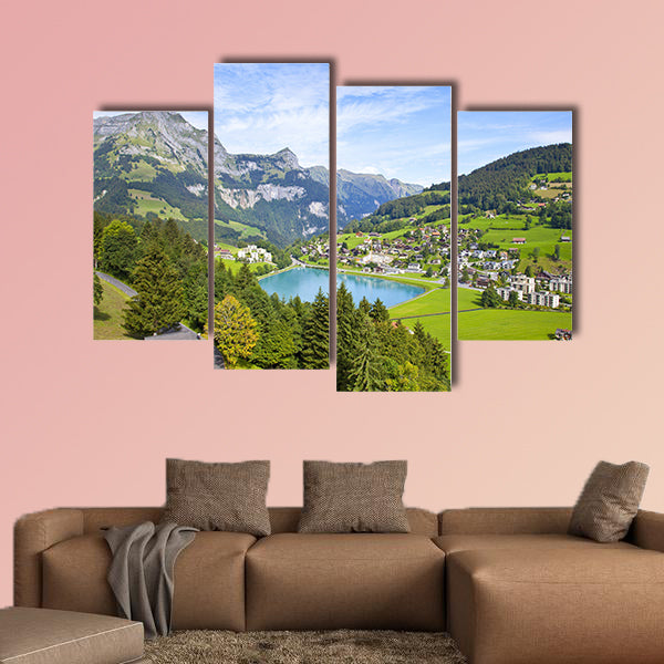 The Engelberg village in Switzerland multi panel canvas wall art