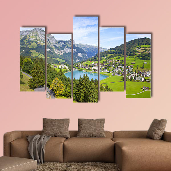 The Engelberg village in Switzerland multi panel canvas wall art