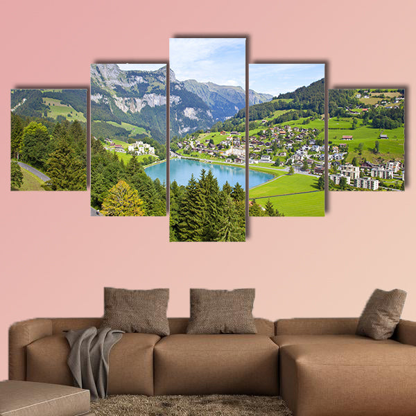 The Engelberg village in Switzerland multi panel canvas wall art