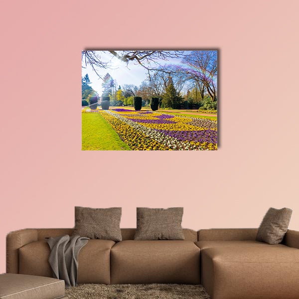 Spring garden scenery multi panel canvas wall art