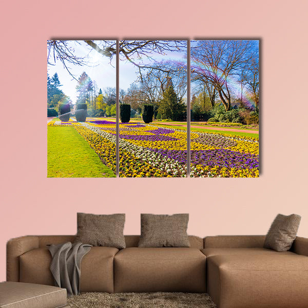 Spring garden scenery multi panel canvas wall art