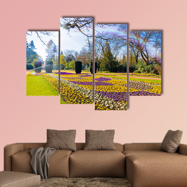 Spring garden scenery multi panel canvas wall art