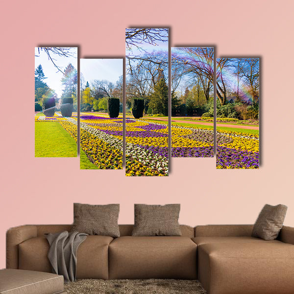Spring garden scenery multi panel canvas wall art